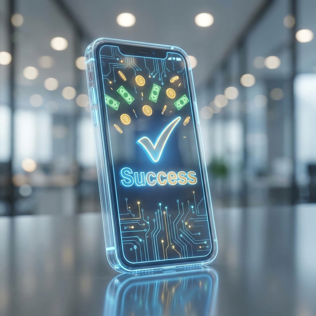 스마트폰으로 환급금 조회하는 화면