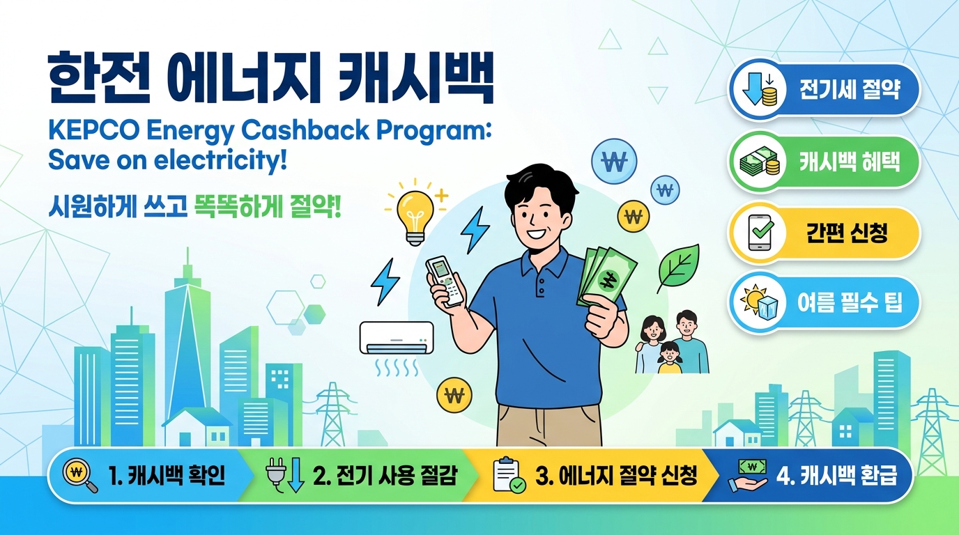 한전 에너지 캐시백: 에어컨 펑펑 쓰고 전기세 10만원 돌려받는 법