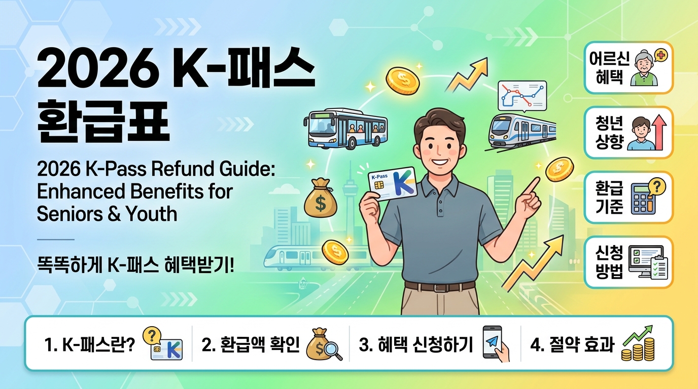 2026 K-패스 환급표 완벽 가이드: 어르신 추가 혜택부터 청년 상향까지