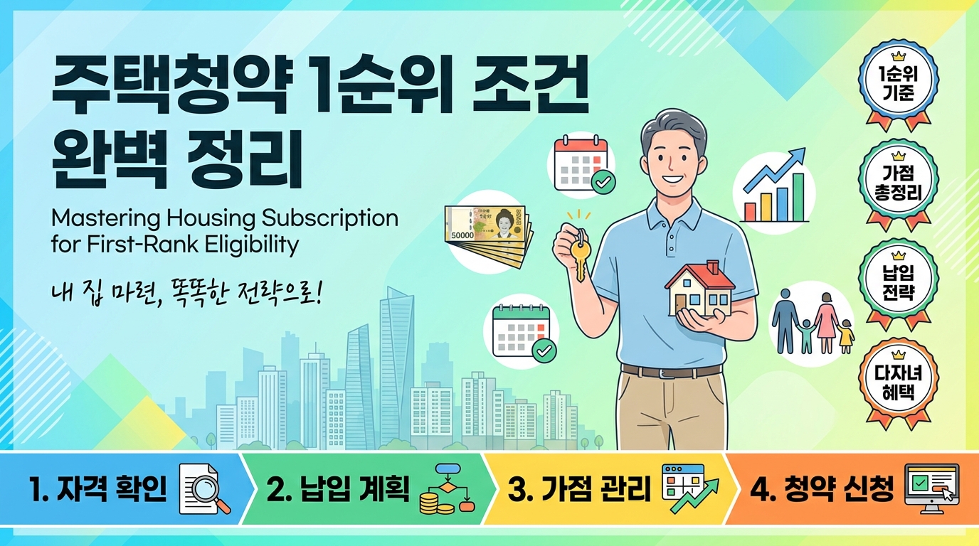 주택청약 1순위 조건 완벽 정리: 납입 전략과 당첨 확률 높이는 법