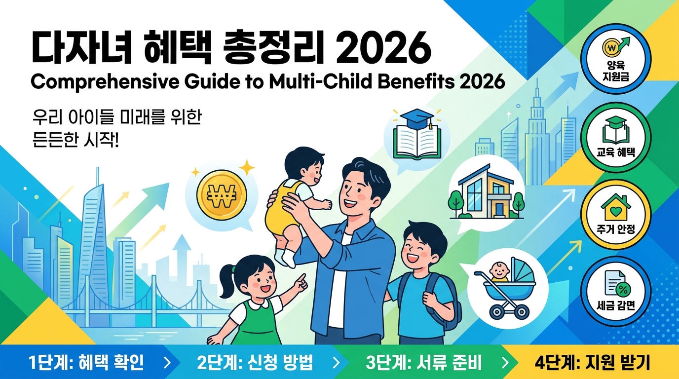 다자녀 혜택 총정리 2026: 자녀 3명이면 받을 수 있는 지원금 모음