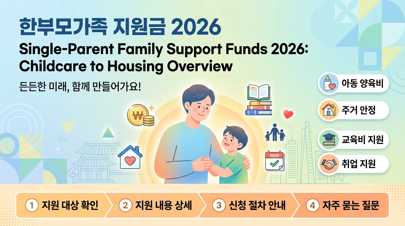 한부모가족 지원금 2026: 아동 양육비부터 주거 지원까지 총정리