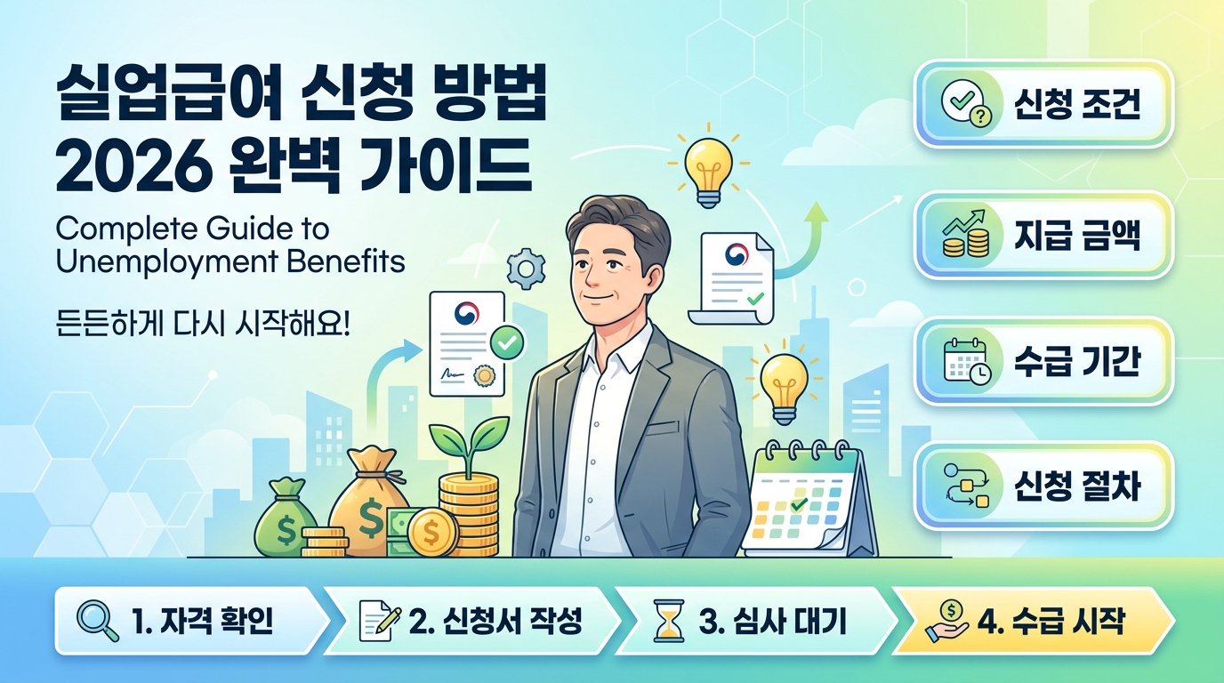 실업급여 신청 방법 2026 완벽 가이드 — 조건·금액·기간 한 번에 정리