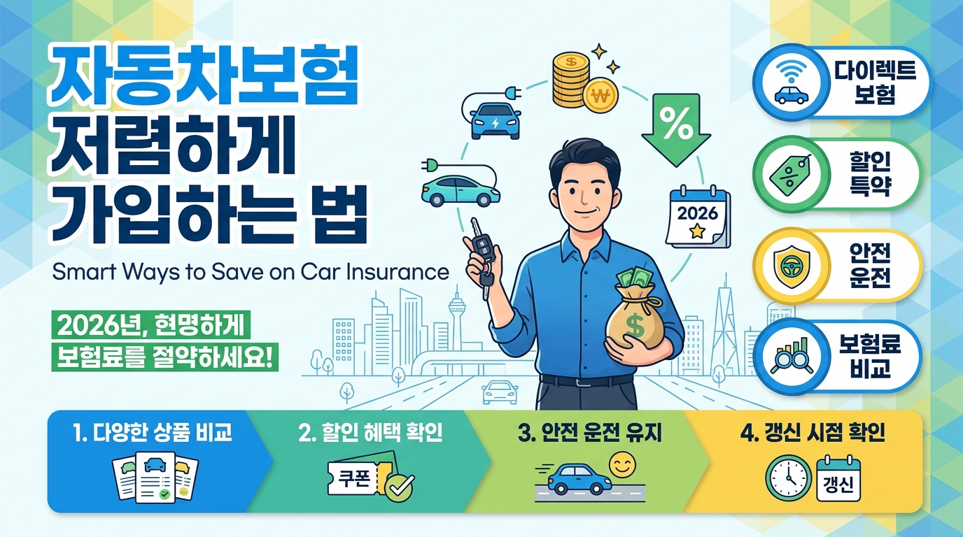 자동차보험 저렴하게 가입하는 법 | 2026년 보험료 줄이는 5가지 방법