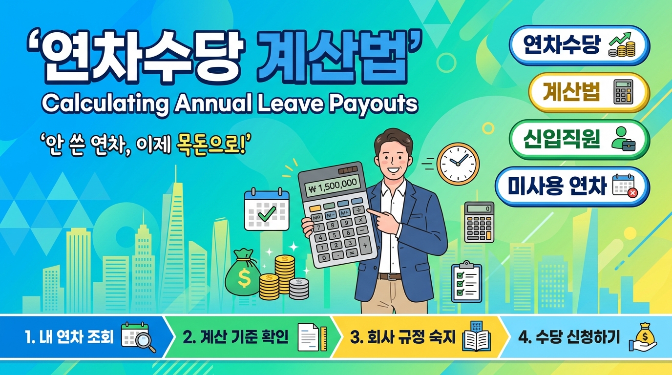 연차수당 계산법: "안 쓰고 아낀 연차, 돈으로 받을 수 있나요?" (1년 미만 신입 필독)