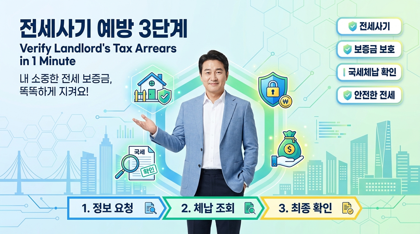 전세사기 예방 3단계: "집주인이 국세 체납자인지 1분 만에 확인하는 법"