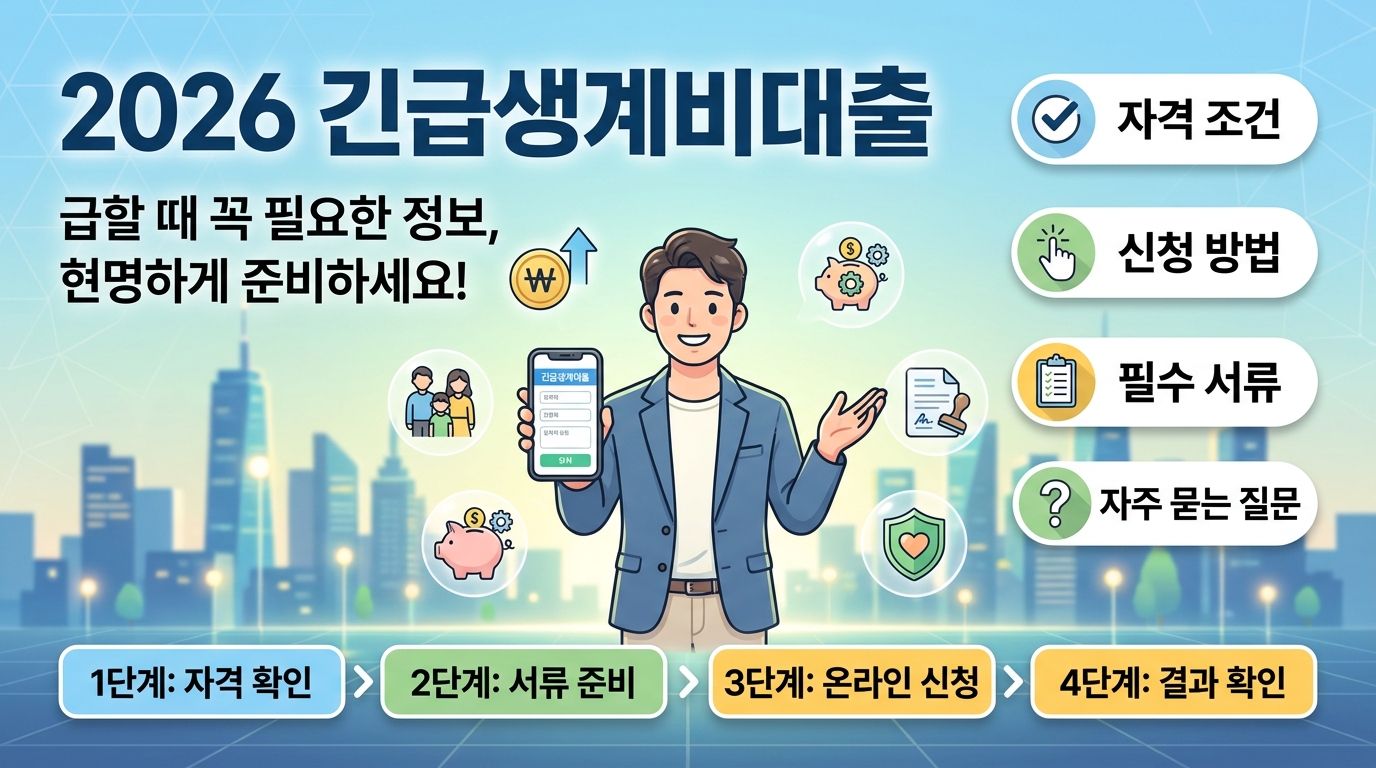 2026 긴급생계비대출 자격 완벽 정리 / 신청 방법 / 가이드