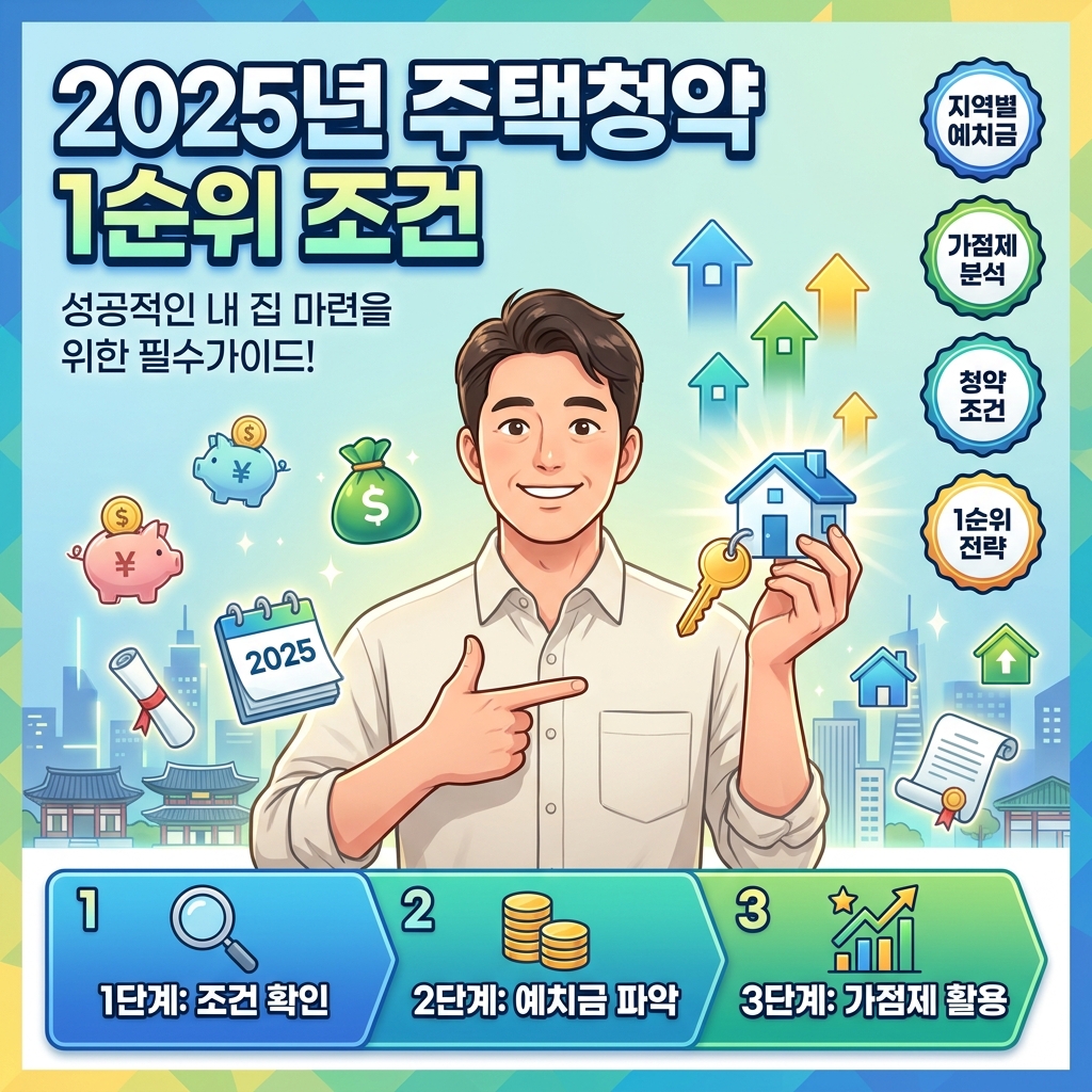 2025년 주택청약 1순위 조건 지역별 예치금과 가점제 완벽 정리