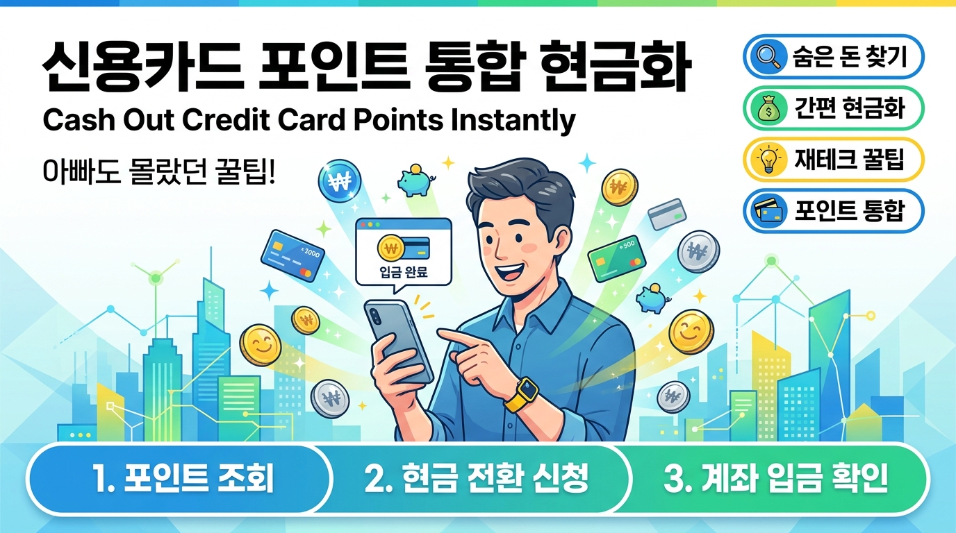 신용카드 포인트 통합 현금화: 1분 만에 꽁돈 계좌 입금받는 법
