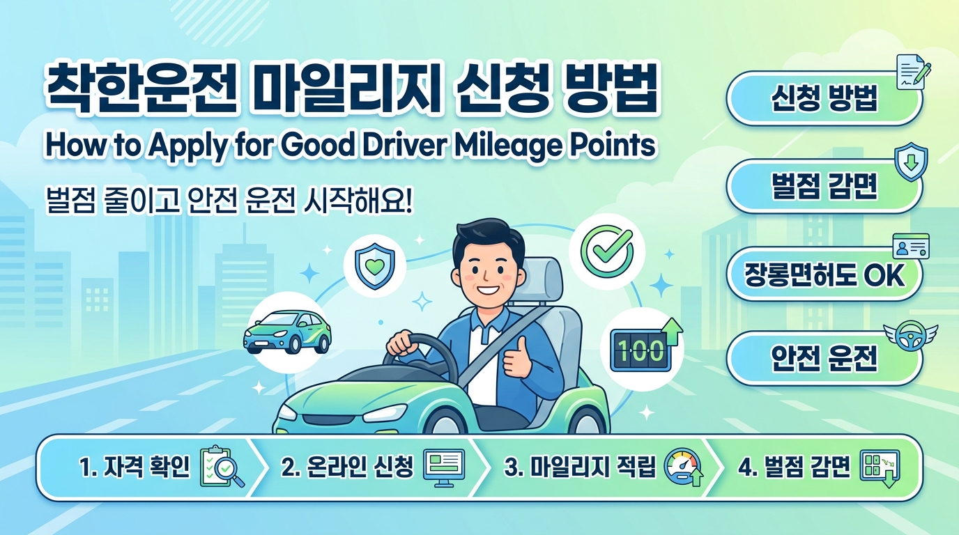 착한운전 마일리지 신청 방법: 장롱면허도 벌점 감면받는 꿀팁