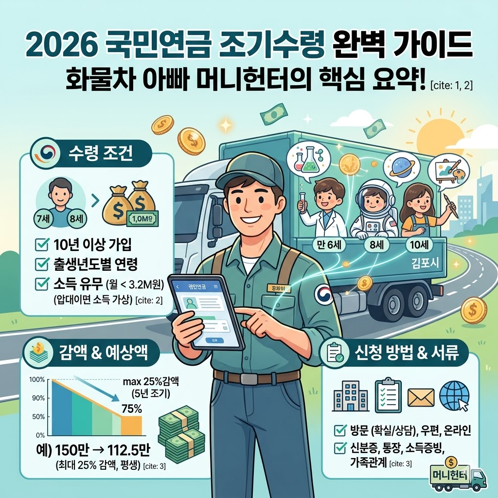 2026 국민연금 조기수령 조건, 예상액, 신청법까지 화물차 아빠가 직접 확인한 완벽 가이드
