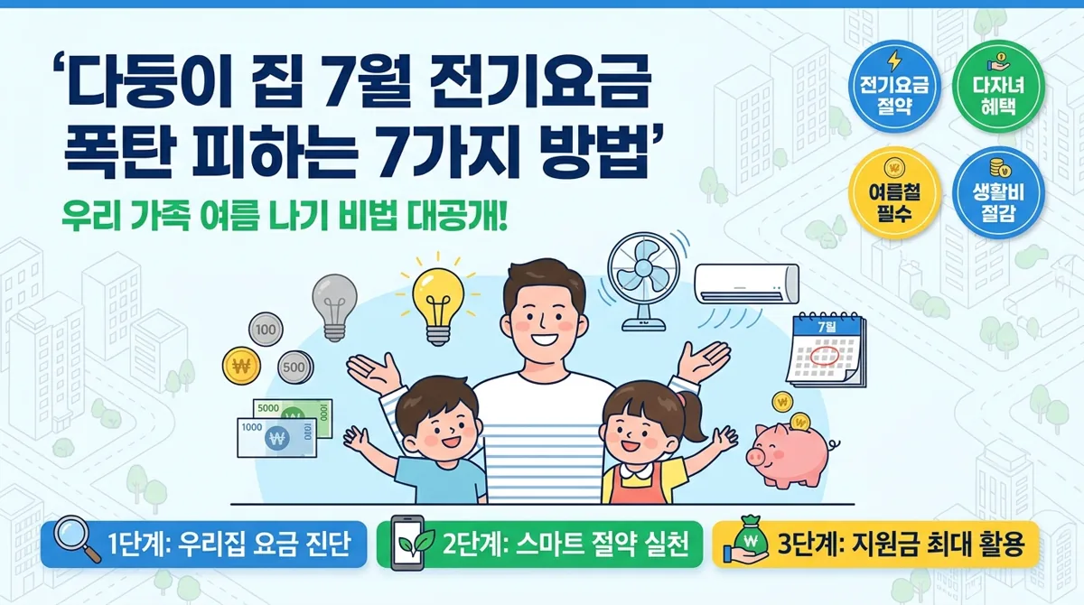 다둥이 집 전기요금 한전 실측 공개 — 대표 이미지(AI 생성)